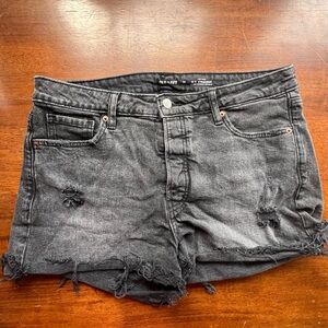 Old Navy Distressed Black Denim Shorts